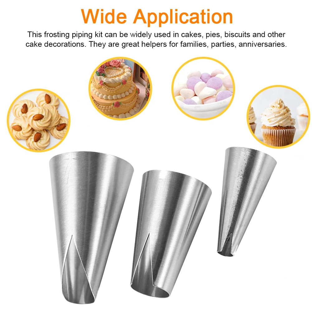 3pcs Stainless Steel Nozzles Flower V-Shape Icing Piping Pastry DIY Cake Decorating Tip