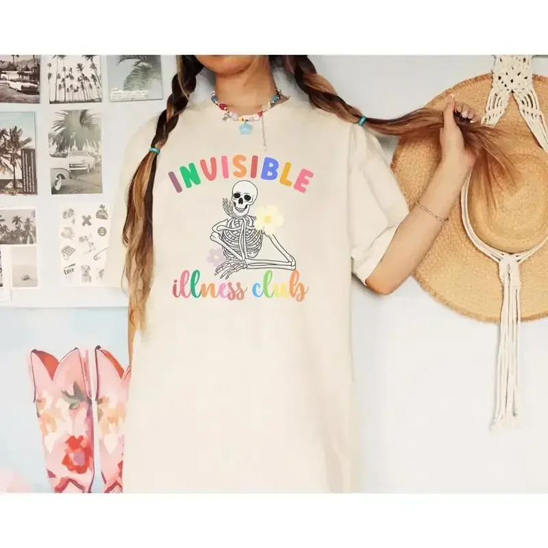 Invisible Illness Club T Shirt Chronic Pain Fibromyalgia Lupus Endometriosis Type 1 Diabetes Rheumatoid Arthritis Spoonie