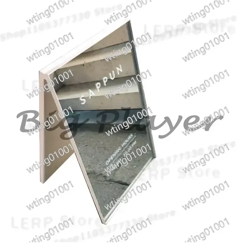 for Trendy Cafe Decor Mirror Sign Korean Style Wall Art Display Board Aesthetic Home Decoration Reflective Plaque Modern