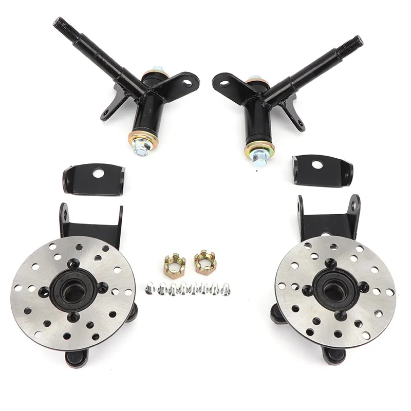 1Set 4 Stud Steering Strut Knuckle Spindles with 108mm Brake Disc Wheel Hub For 110cc DIY Electric ATV UTV Golf Buggy Bike Parts