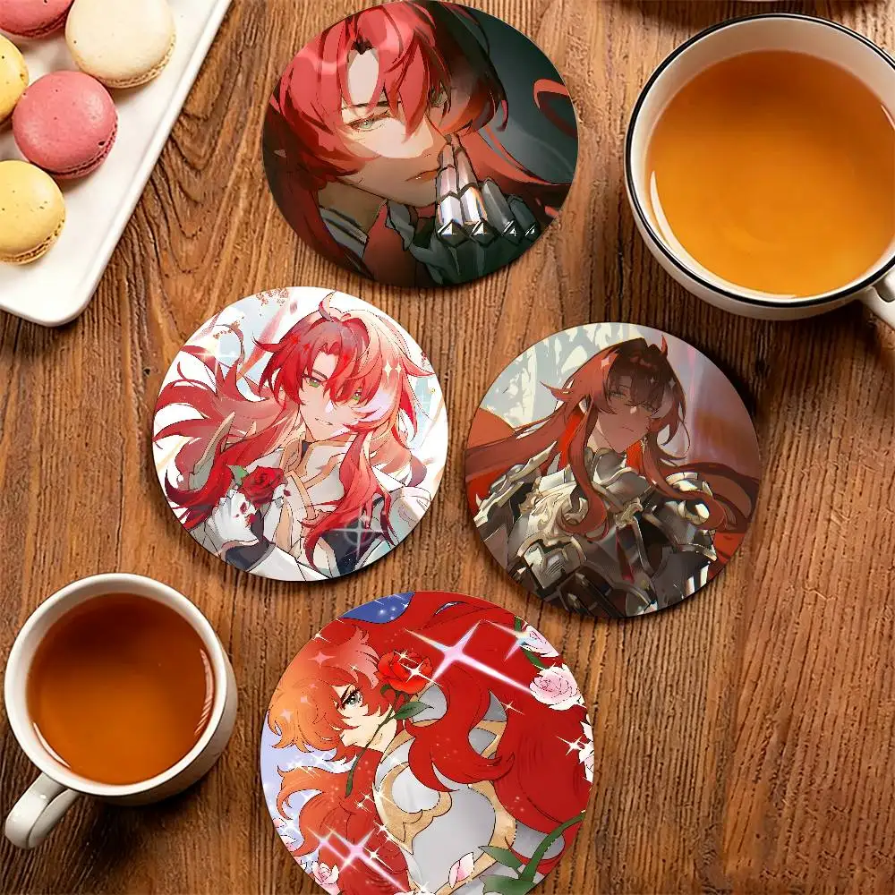 Argenti Honkai Star Rail Round Wooden Coaster Decorative Coffee Cup for Use in Coffee Shops Bars