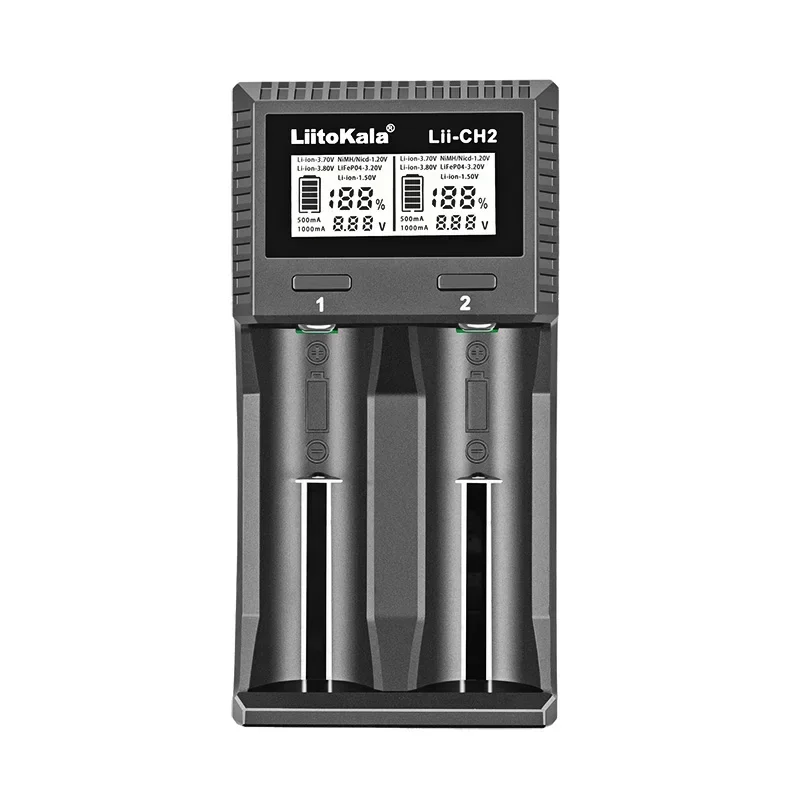 LiItoKala Lii-CH2 Smart Charger Intelligent Battery Charger For 1.5V AA AAA Li-ion Lithium Rechargeable Battery 1.2V 3.2V 3.7V