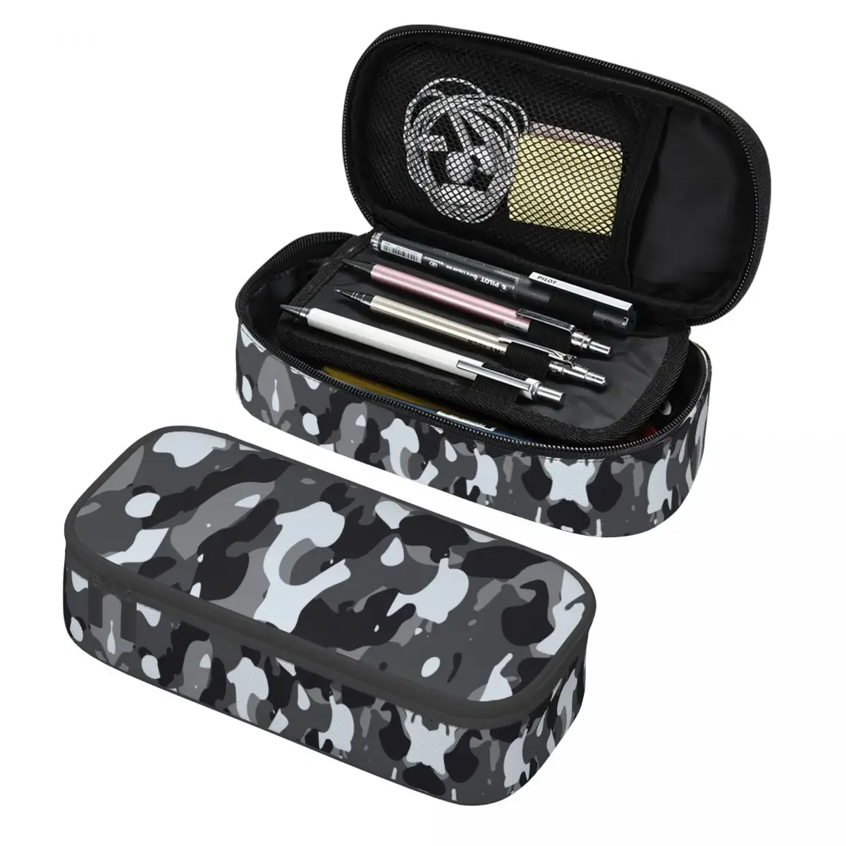 

Custom Black Modern Military Camouflage Camo Style Pencil Case for Boy Girl Big Capacity Pen Bag Box School Supplies