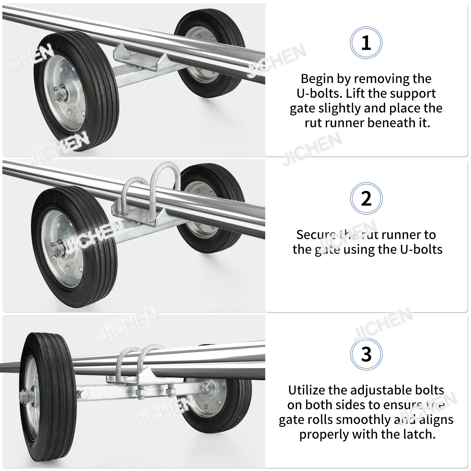

neu Heavy Duty Door Wheels 6 Inch 8 Rubber Silent Wheels 560 Pounds Load Bearing Driveway Attachment Fence