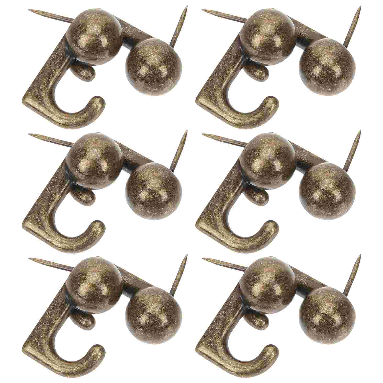 30 Pcs Metal Hook Nail Cork Board Hooks Thumb Tacks for Push Pin Key Aesthetic Picture Hanging Wall Zinc Alloy Premium Material