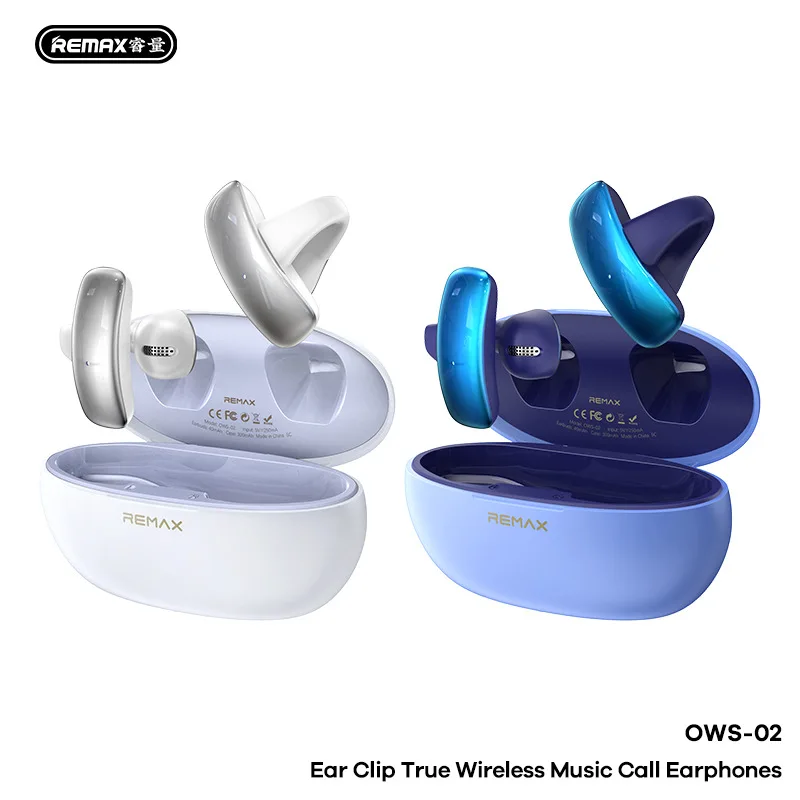 

REMAX OWS — 02 True Wireless Earphones — открытый дизайн, 5 часов воспроизведения, аккумулятор 37 мАч/300 мАч, погружной звук и сенсорное управление