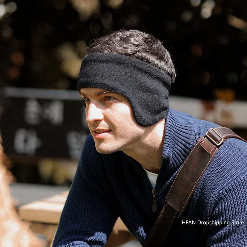 Aquecedores de ouvido acolchoados e engrossados masculinos de inverno para evitar frio e vento protetores de ouvido quentes