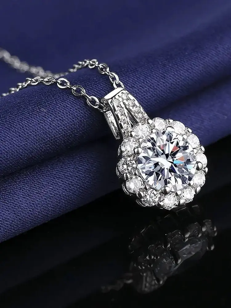 Halskette mit Anhänger aus 925er-Sterlingsilber, schlicht, für Damen, Hochzeit, Verlobung, Schmuck, modisch, 5A-Zirkon, Geschenk, Party, hohe Qualität – Detail 2