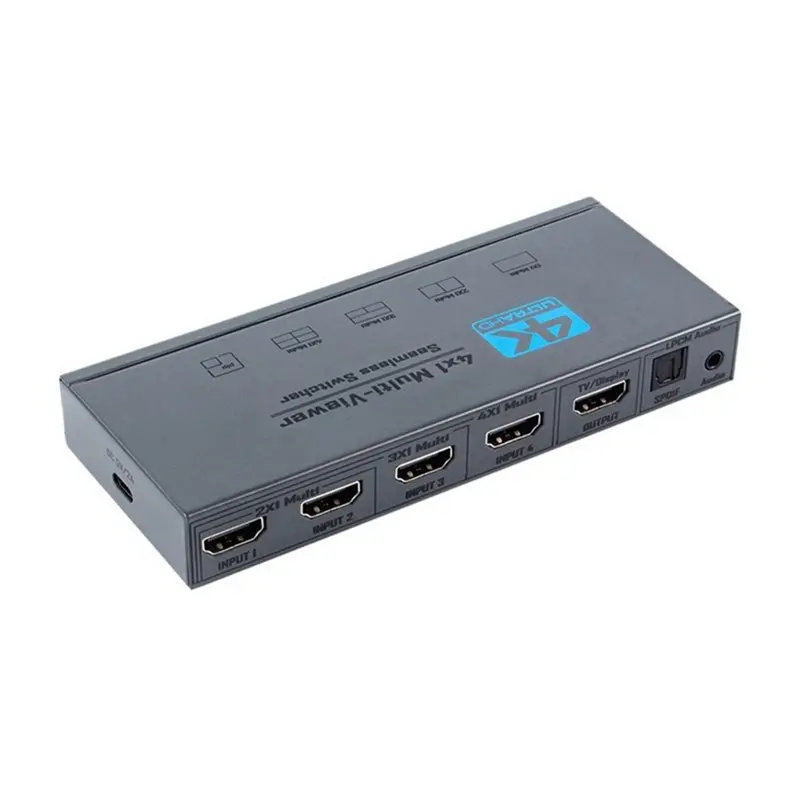 AS95--Compatible 4K@ 30Hz 4 In 1 Out Switch With Remote For Monitor For Laptop PC PS5 TV