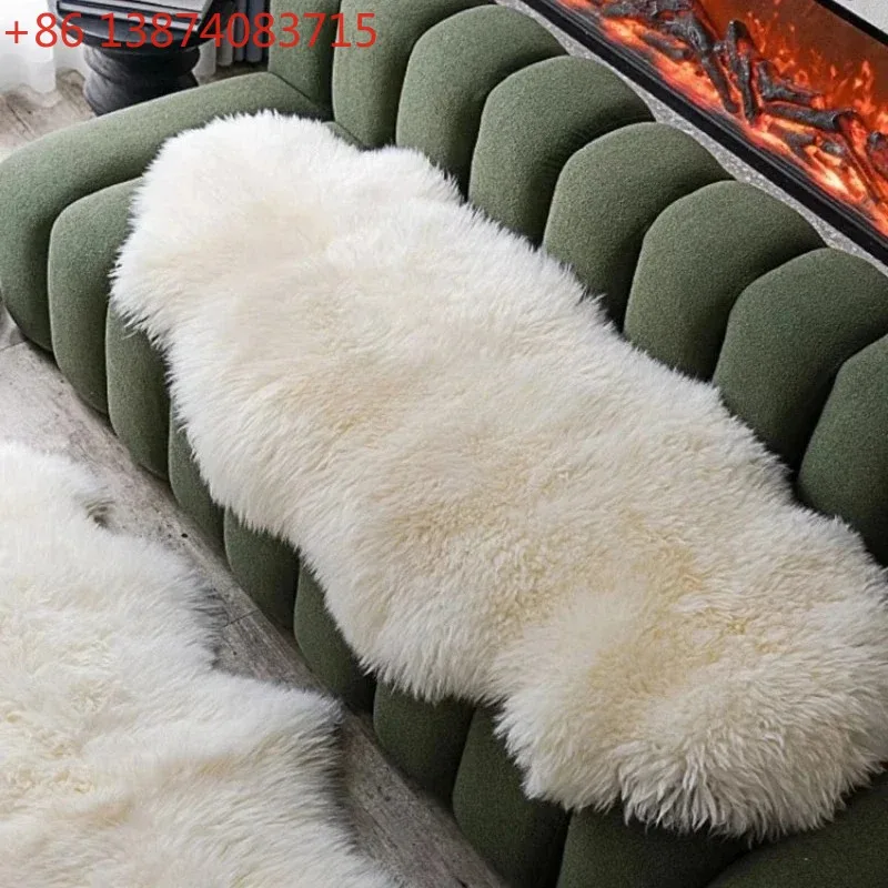 

Wool winter sofa cushion light luxury long hair whole sheepskin rocking chair first class seat cushion