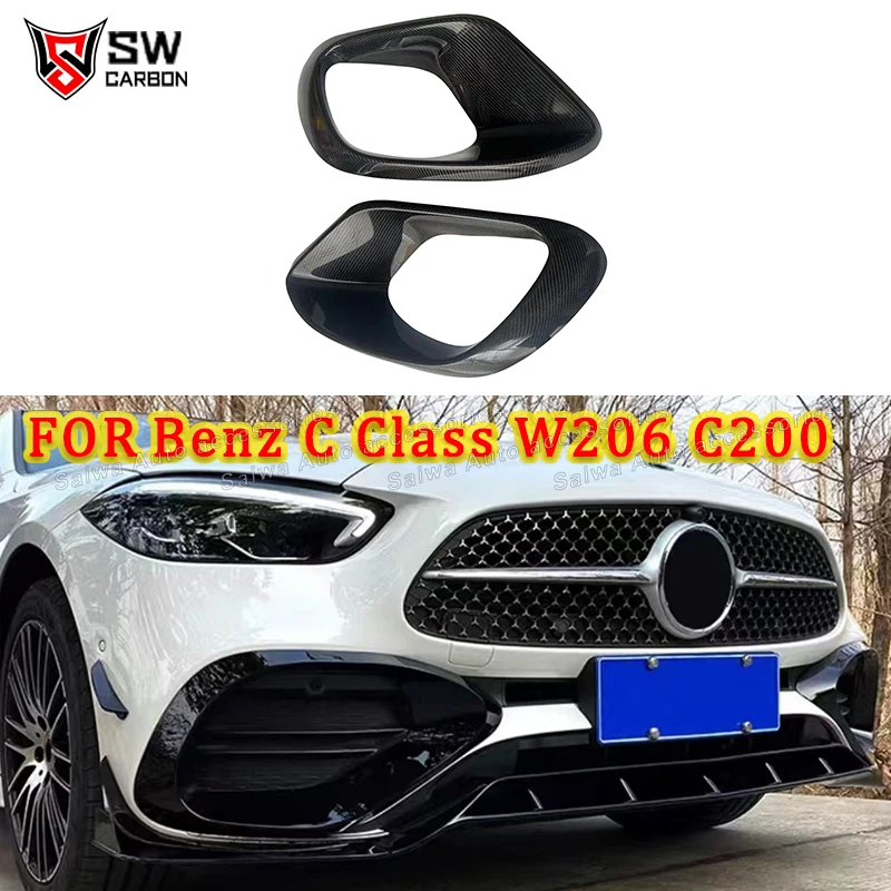 

Real Carbon Fiber Front Vent For Mercedes Benz C Class W206 C200 C260L Front Bumper Air Intake Air Vent Trim Body Kit