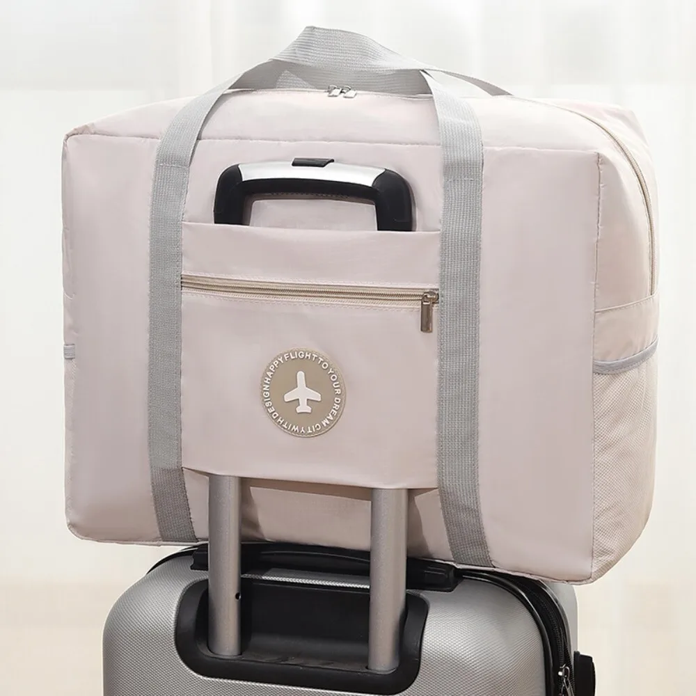 

Round Label Airplane Design Double Layer Lined Travel Foldable Portable Clothing Storage Organizer Bag for Suitcase Packing