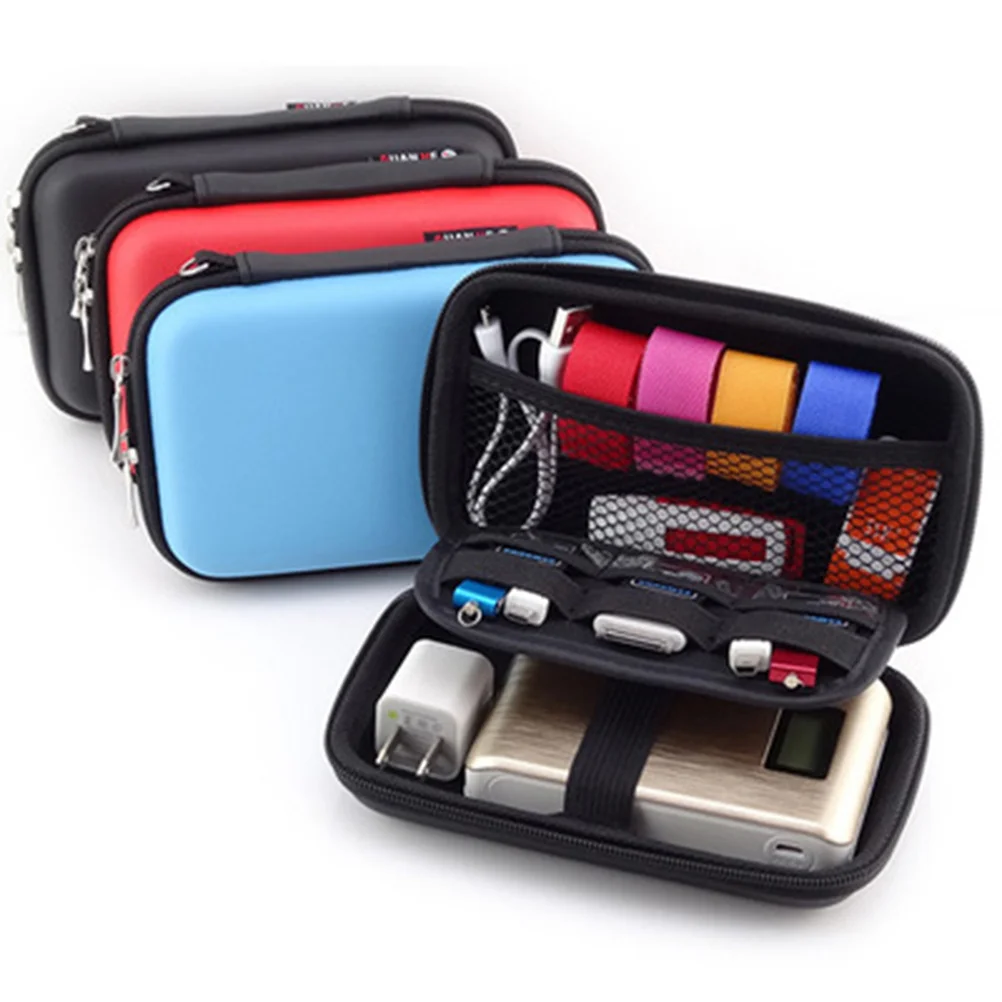 Blue Waterproof Electronic Accessory Organizer Travel Case Durable Portable Storage Bag for Cables Chargers First Aid Passport