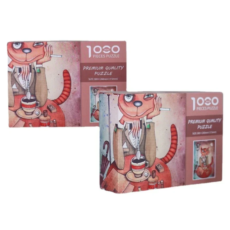 

38*26 см, взрослые, 1000 штук, искусственная джентльменская кошка, милые животные, картины, игрушки для снятия стресса, рождественские подарки