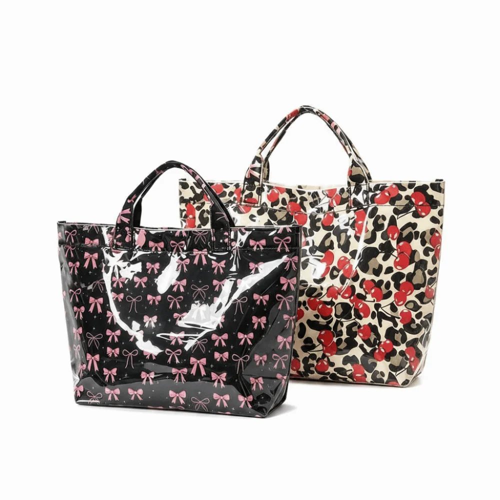 

Fashionable Shiny Surface Tote Bag Waterproof Large Capacity Handbag Lightweight Waterproof Tote Beach Trip