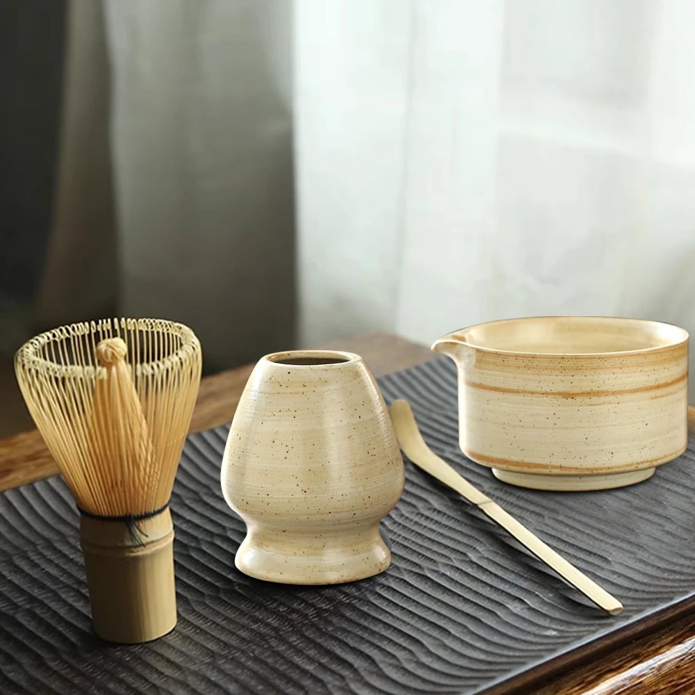 1-4PCS Japanese Matcha Whisk Tea Set Safe Bamboo Whisk Teaspoon Tea Sets Indoor Beverage Shop Tea-making Tools Accessories