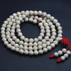 BRO968 Buddhist 108 Beige White Star Moon Bodhi Rosary 8mm Yoga Meditation Mala Necklaces