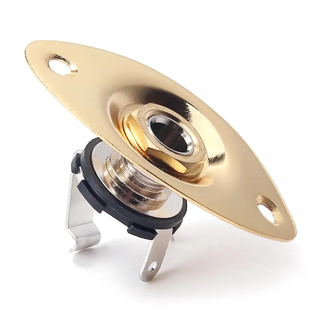 Guitar Accessory Steel Alloy Input Output Jack Socket Cover for Electric Guitar Oval Style