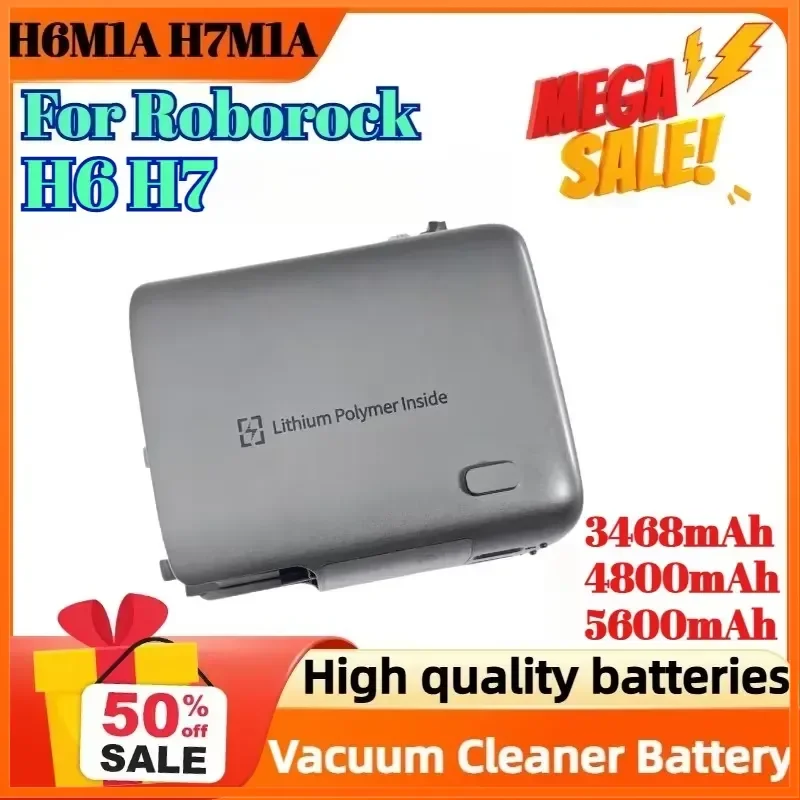 3468mAh 4800mAh 5600mAh H6M1A H7M1A Rechargeable Battery for Roborock H6 H7 Vacuum Cleaner Accessories Lithium Battery
