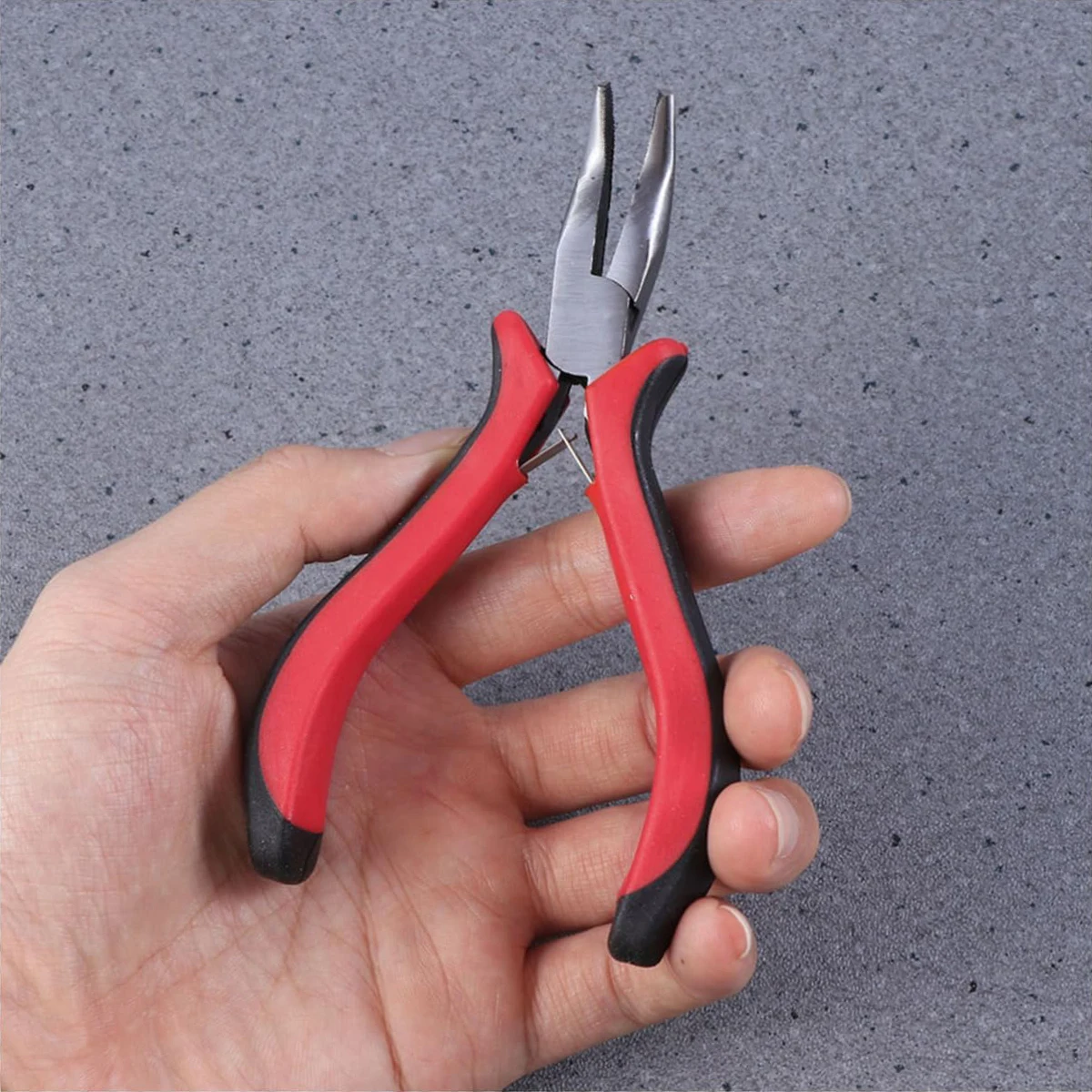 1PC Curved Nose Pliers 4.9 Inch Needle Nose Pliers Hair Extension Pliers Steel Puller For Nano Or Micro Ring