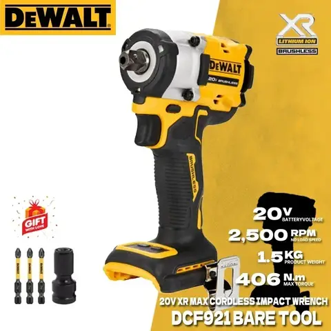 DEWALT ATOMIC 무선 베어 공구, 가변 속도 충전 렌치, 임팩트 렌치, DCF921 (공구 전용), 20V MAX