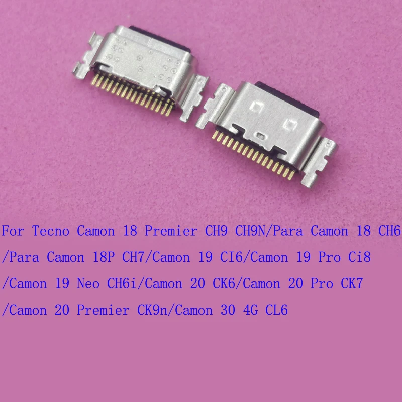 10-100Pcs Charging Type C Charger Dock Connector Usb Plug For Tecno Camon 18 Premier 18P 19 Pro Neo 20 30 CL6 CH9 CH6 CH7 CI6