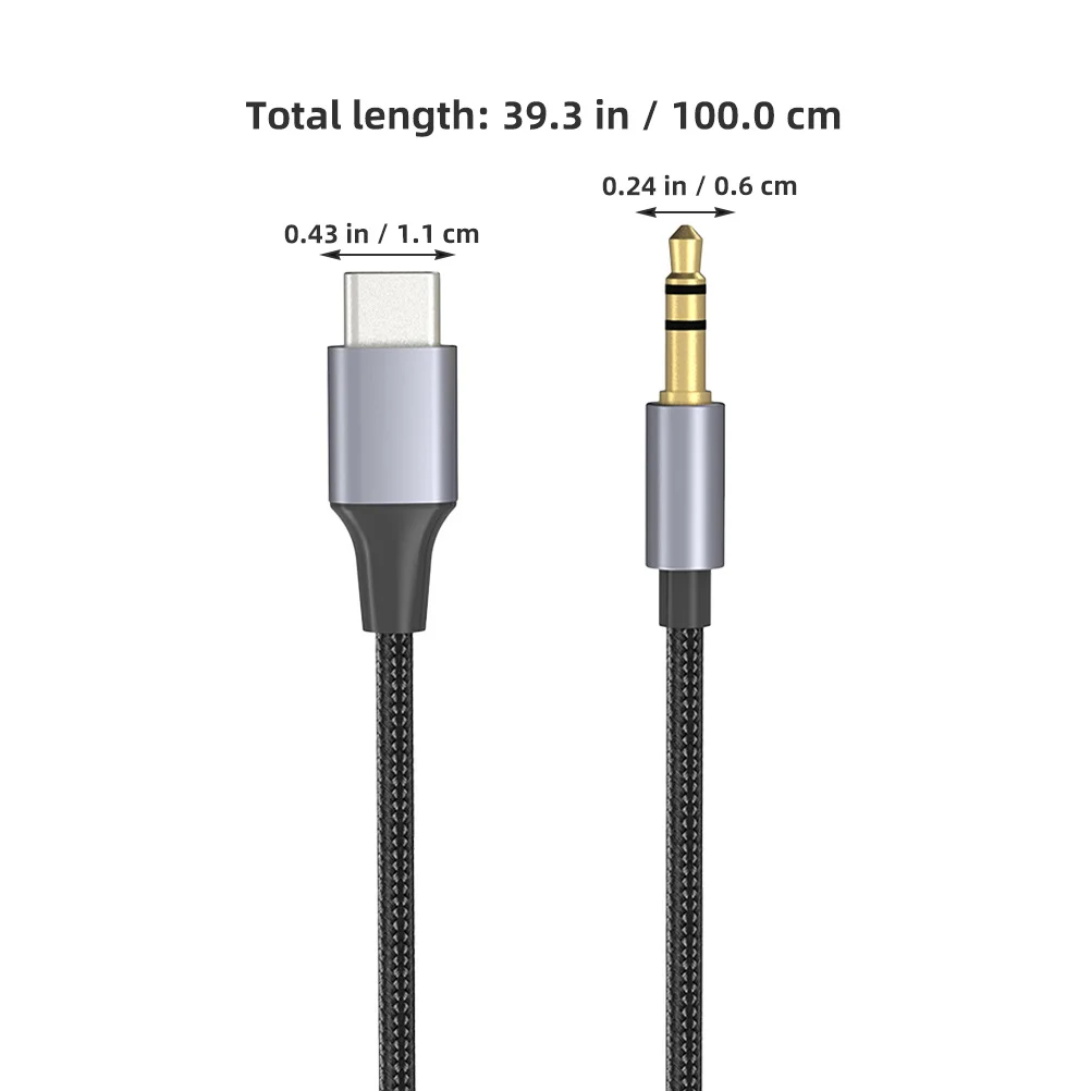 نوع C إلى 3.5 مللي متر كابل الصوت ستيريو تحويل الحبل ل مكبر صوت للسيارة Usb C إلى 3.5 مللي متر معدات محول كابل