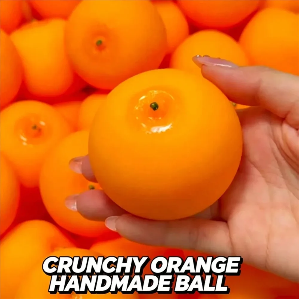 newOrange Crunchy Moldable Stress Ball Crispy Squishy Squeeze Toy Round Blocks Filled Fidget Toy ASMR Sensory Stress Relief Toys