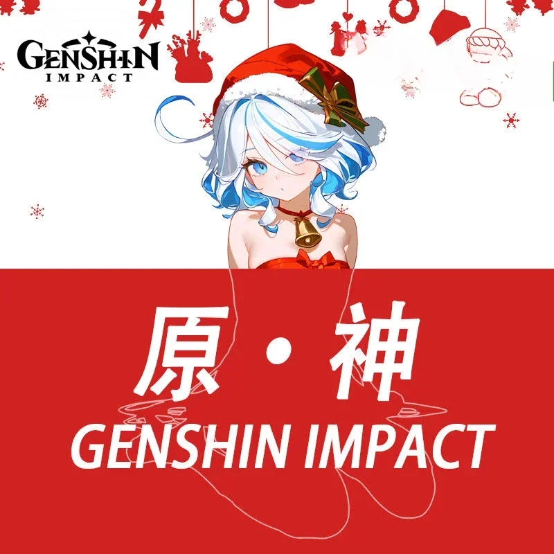 Genshin Impact Acrylique Stand Figure, Furina Hu Tao Anime, Périphérique, Créatif, Série Noël, Double Face, Ornement de bureau