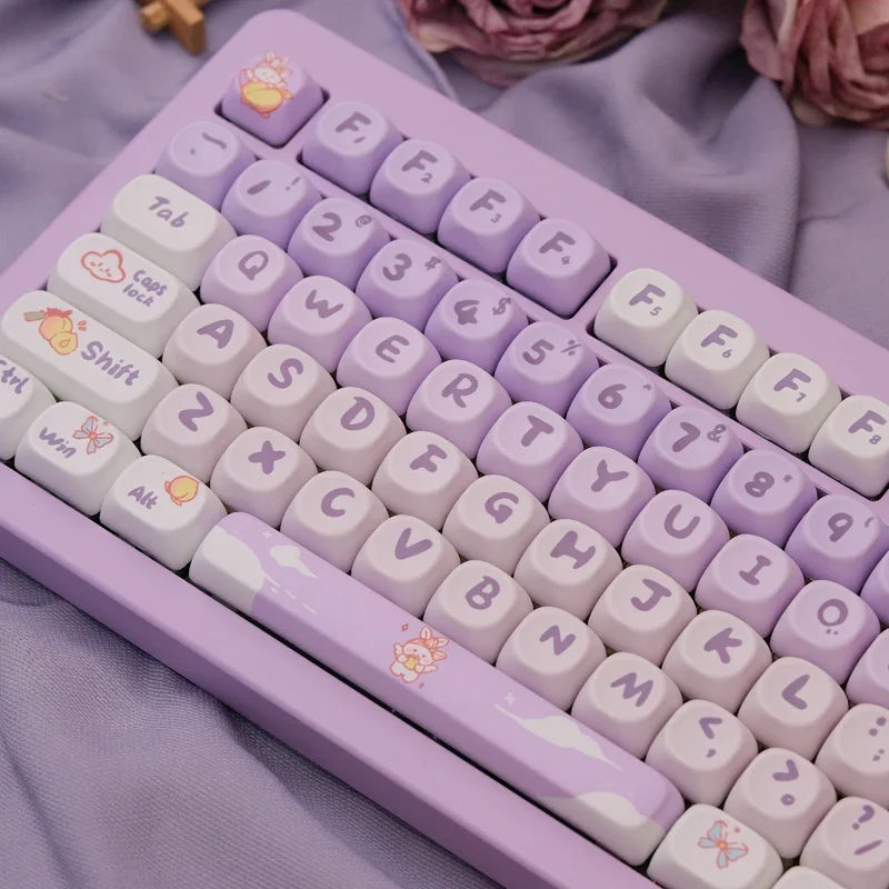 98Keys Lovely Mechanical Keycaps MOA PBT Keycaps  Desktop Computer Keycaps For61/63/64/68/75/82/84/87layouts