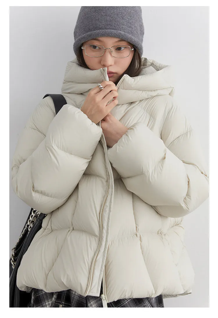 CHIC VEN Fashion Women Down Coats Solid Short Loose Casual Hooded Female Down Jacket 90 White Duck Down Autumn Winter 2025