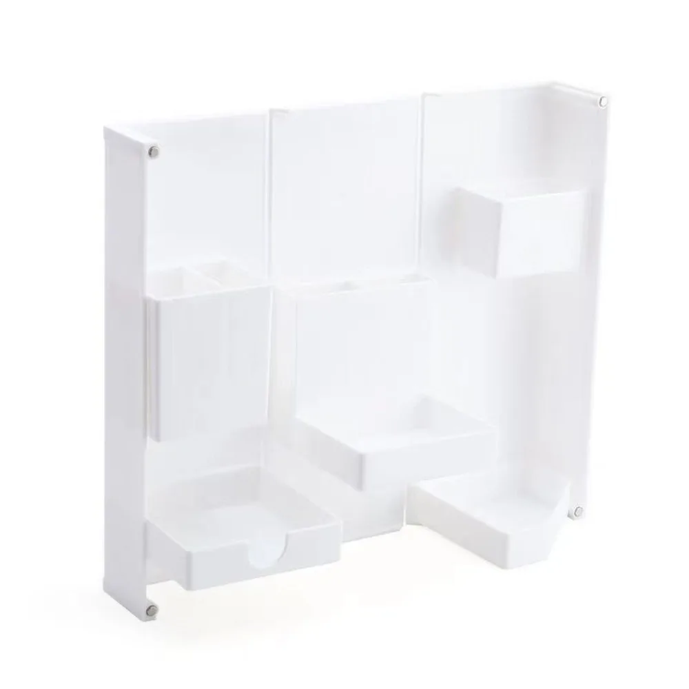 Detachable Compartment Foldable Pen Holder ABS Space Saving Standing Stationery Box Magnetic Multi-grid Cosmetics Storage Box