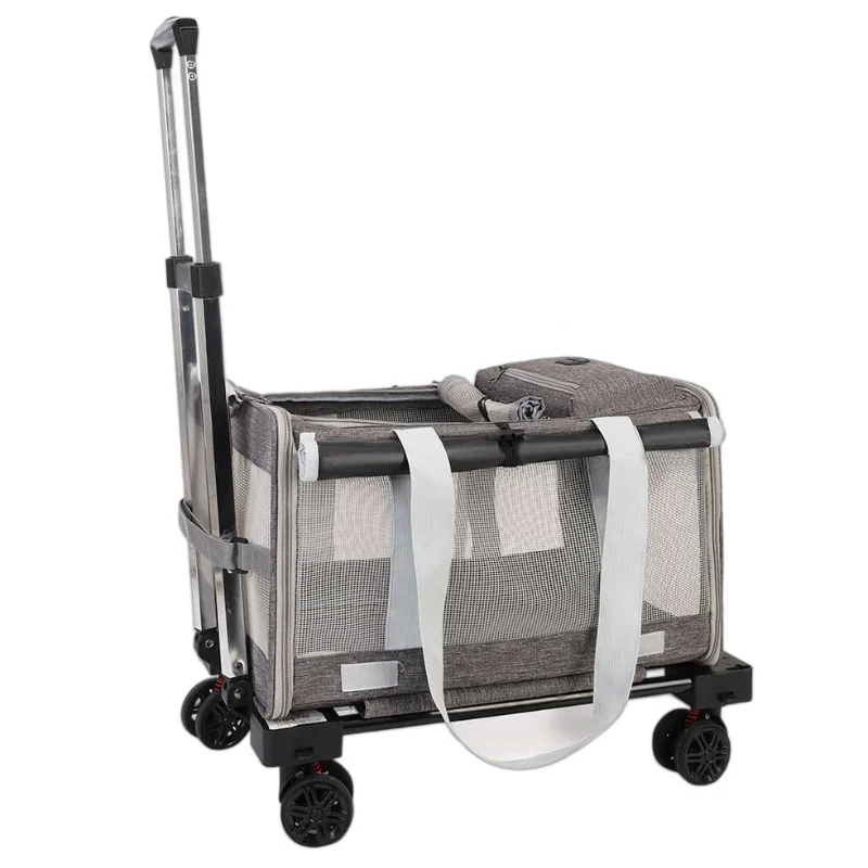 Pet trolley case Foldable cat bag Going out bag Portable breathable portable cat Outdoor travel Pet trolley bag