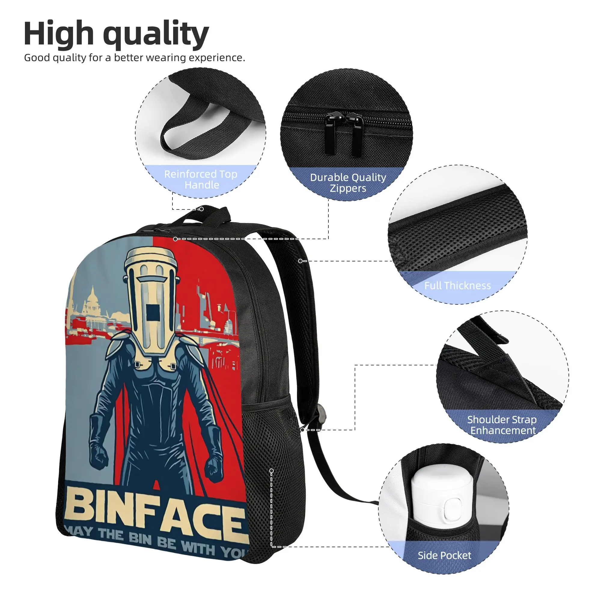 Vote Binface UK Political Humour Backpack for Men Women Cool High School Daypack  Laptop Canvas Bags Lightweight