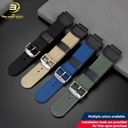 Imagen 2 del producto Para Casio G-SHOCK correa DW-9052 9050 9051 DW6900 serie hombres deportes al aire libre correa de reloj de lona de nailon accesorios de modificación