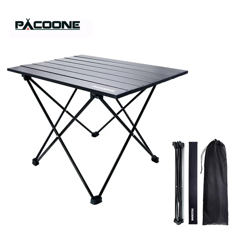 PACOONE Mesa para acampar al aire libre Mochila ultraligera Mesa plegable portátil Alta carga Transporte Senderismo Playa Picnic Barbacoa Durable