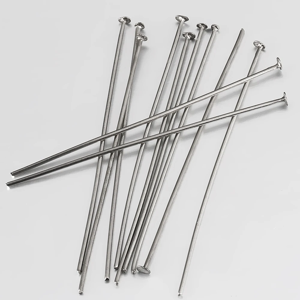 50pcs/lot 20 25 30 50mm Stainless Steel Flat Head Pins Dia 0.7mm for Needlework Jewelry Making Findings Supplies DIY Accessories