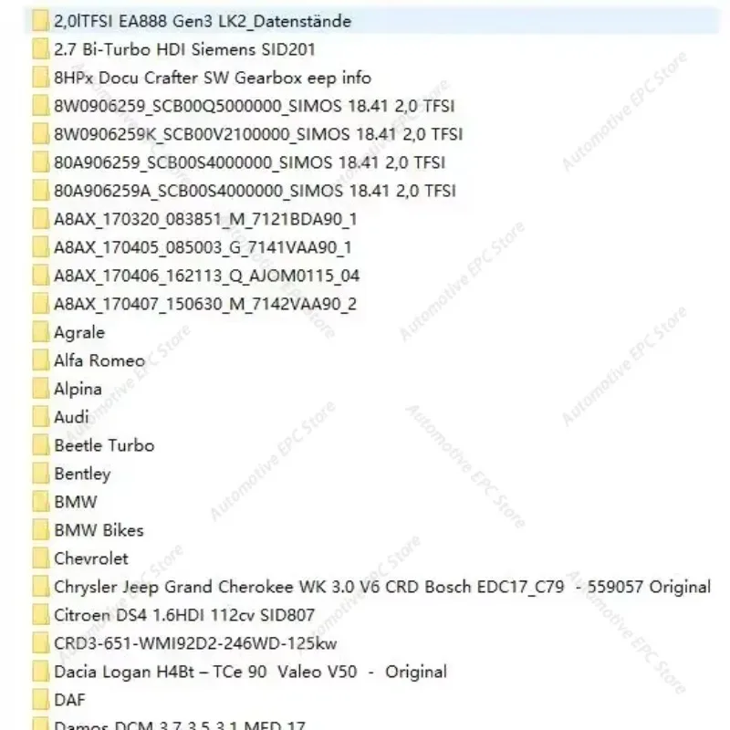 

Карты чип-тюнинга Damos Mappacks 850 ГБ WINOLS 2005-2018 для программного обеспечения Winols, все карты данных
