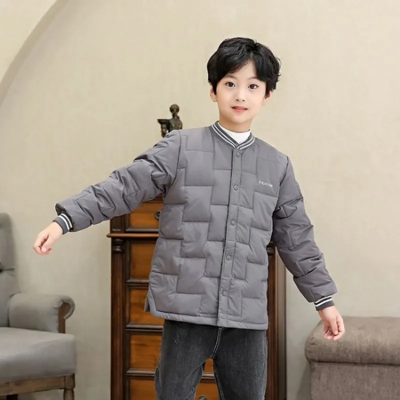 

Теплый пуховик с шелковой подкладкой для больших детей-подростков — зимняя школьная форма, внутренняя верхняя одежда, универсальное детское пальто унисекс