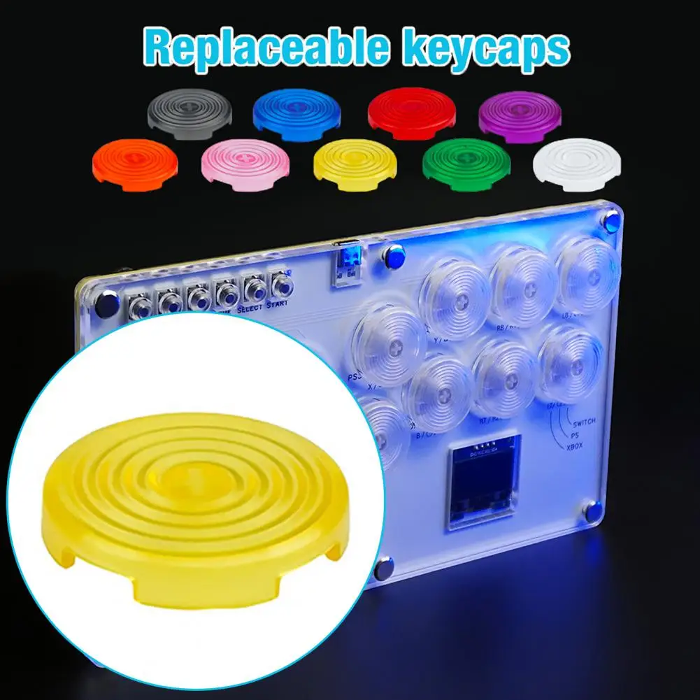 透明ボタンカバー付きメカニカルシャフトキーキャップ、耐久性のあるアーケードシャフトキャップ、25.3mmプレミアム