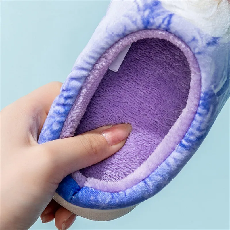 Disney Frozen Elsa Princess Home Slippers plush Designer Kids plaform Warm Shoes Slip on Baby Girls Shoes Child Flats