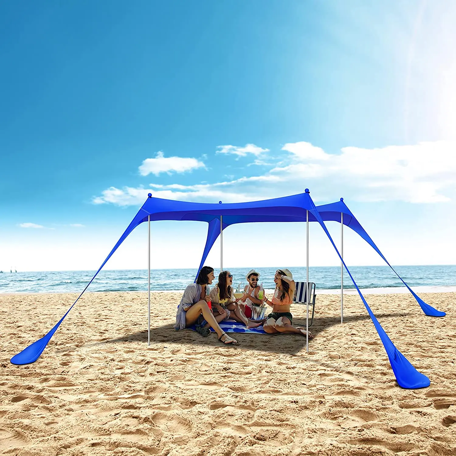 Hot Creative  Lycra Beach Tent Sun Shelter Manufacturer Aluminum Pole Beach Shade Tent