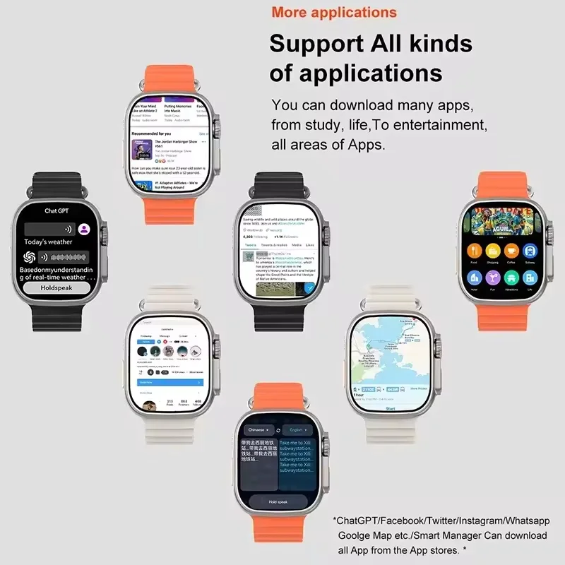 DT Ultra 3 Smartwatch Amoled Screen 4GB MP3 MP4 Player Bluetooth Network Sharing APP Store ChatGPT Smart AI Watch Men Sportwatch