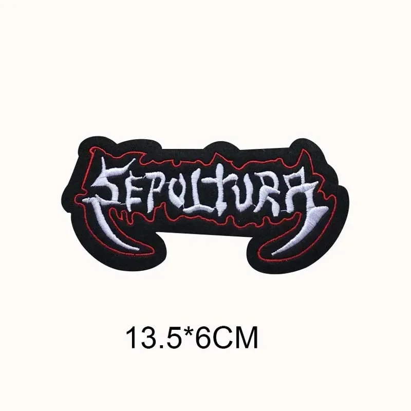 Fusible Embroidery Applique Clothing Thermoadhesive Patches,Punk Rock Music Band Badge Iron On Patch DIY For Clothes,Jackets