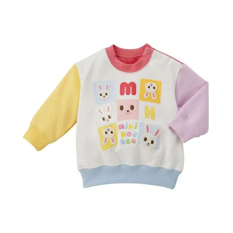 New Boy Hoodies Autumn Clothes for Boys  Cartoon Letter Color Blocked Hoodie Baby Girl Sweatshirt Kids Clothes Girls Pullovers