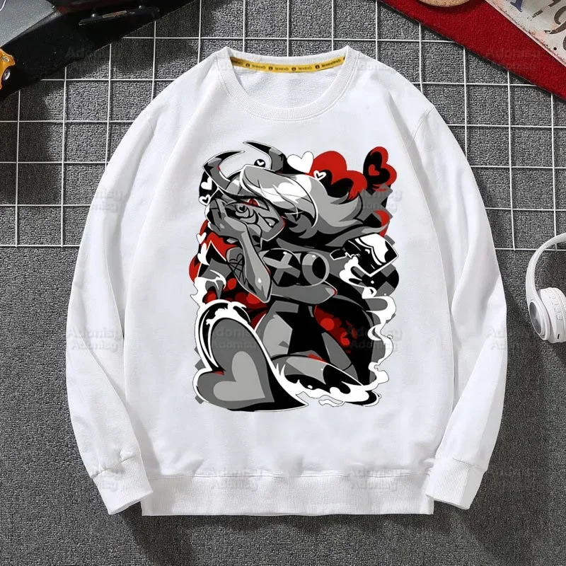 Helluva Boss Fashion Men's Hoodies Spring Autumn Male Casual Hoodies Sweatshirts Men's White Color Hoodies Sweatshirt Tops