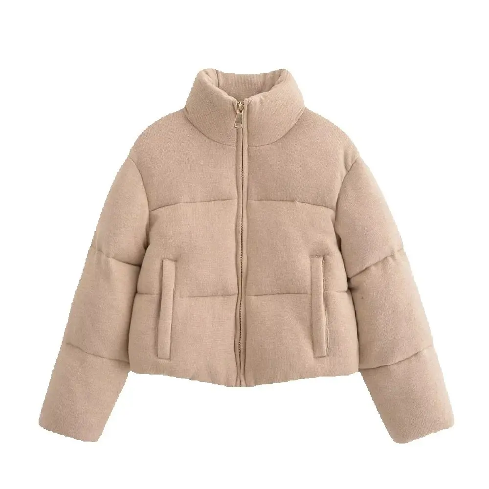 

Женский свободный топ с воротником, длинными рукавами, карманом на молнии, трикотажной пряжи, осенне-зимняя новая теплая хлопковая одежда