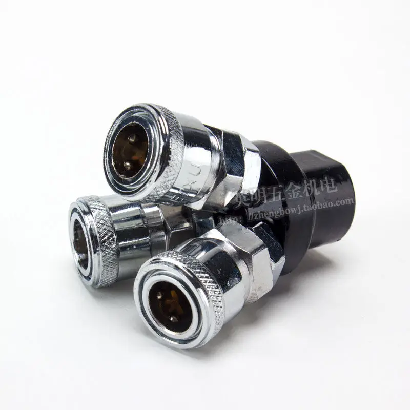 8-12mm Pneumatic Air Hose 3-Way Splitter | Triple Quick-Connect Coupler for Compressor/Tools | ID 8/10/12mm Fittings