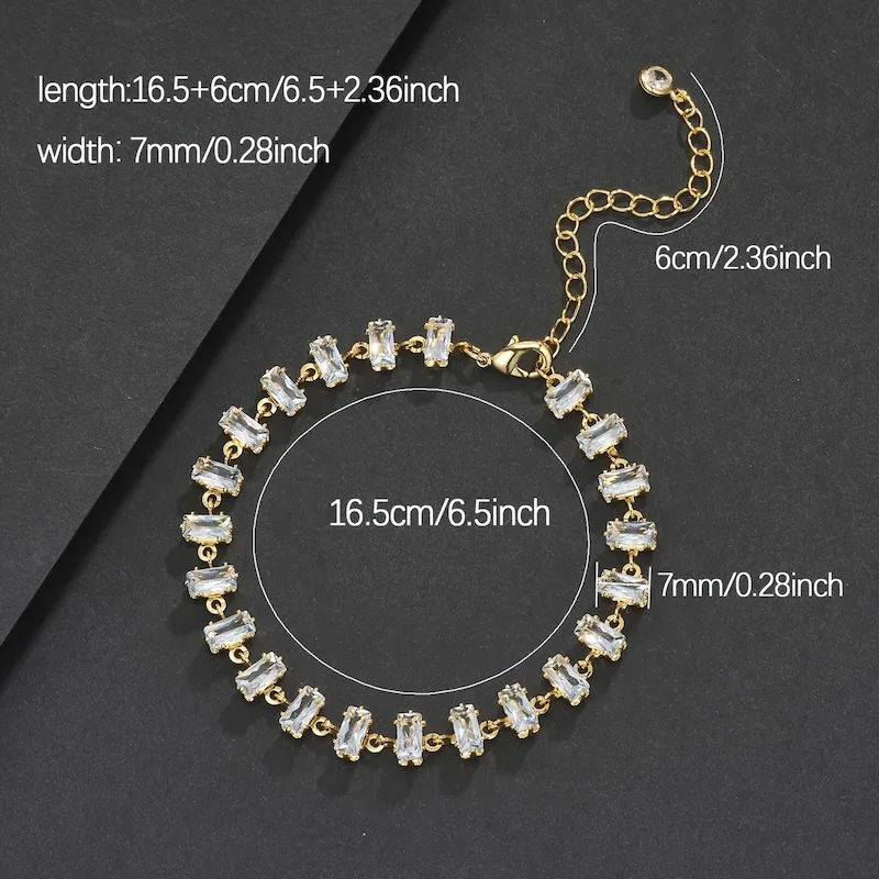 Women's 7mm Square Affordable Luxury Chain Link Bracelet