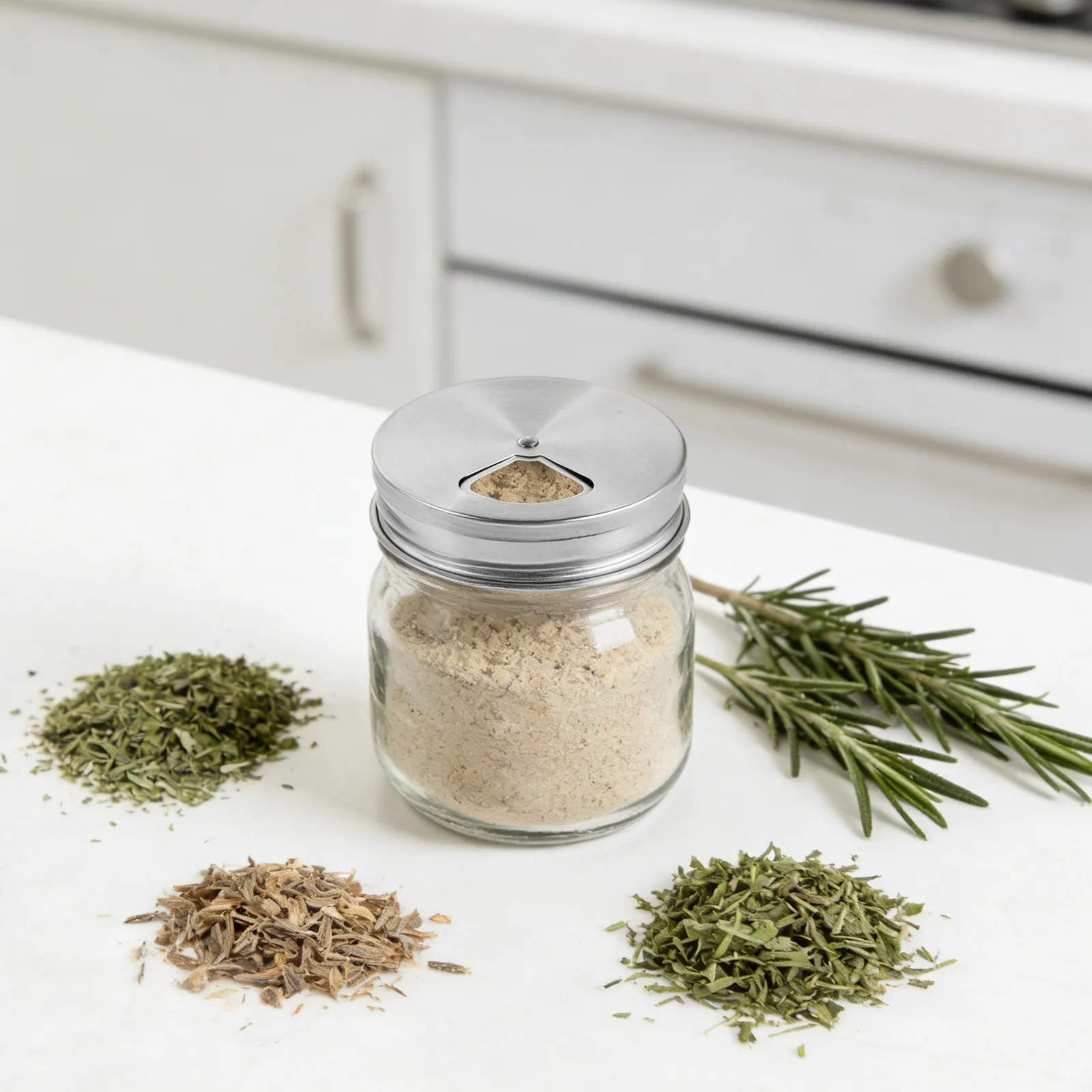 2Pcs Metal Shaker Lids for Glass Jars 70Mm Regular Mouth Stainless Steel Seasoning Dispenser Lid with 4 Way Pour Sprinkle